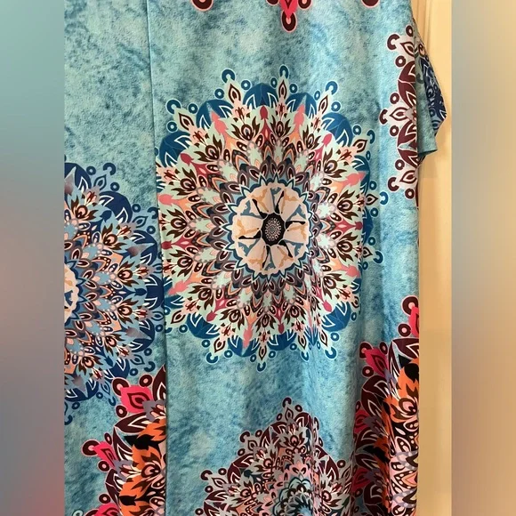 New! Blue Time Brand Summer Cold Shoulder Short Sleeve Dress Sz 3X - Picture 3 of 16